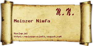 Meiszer Nimfa névjegykártya